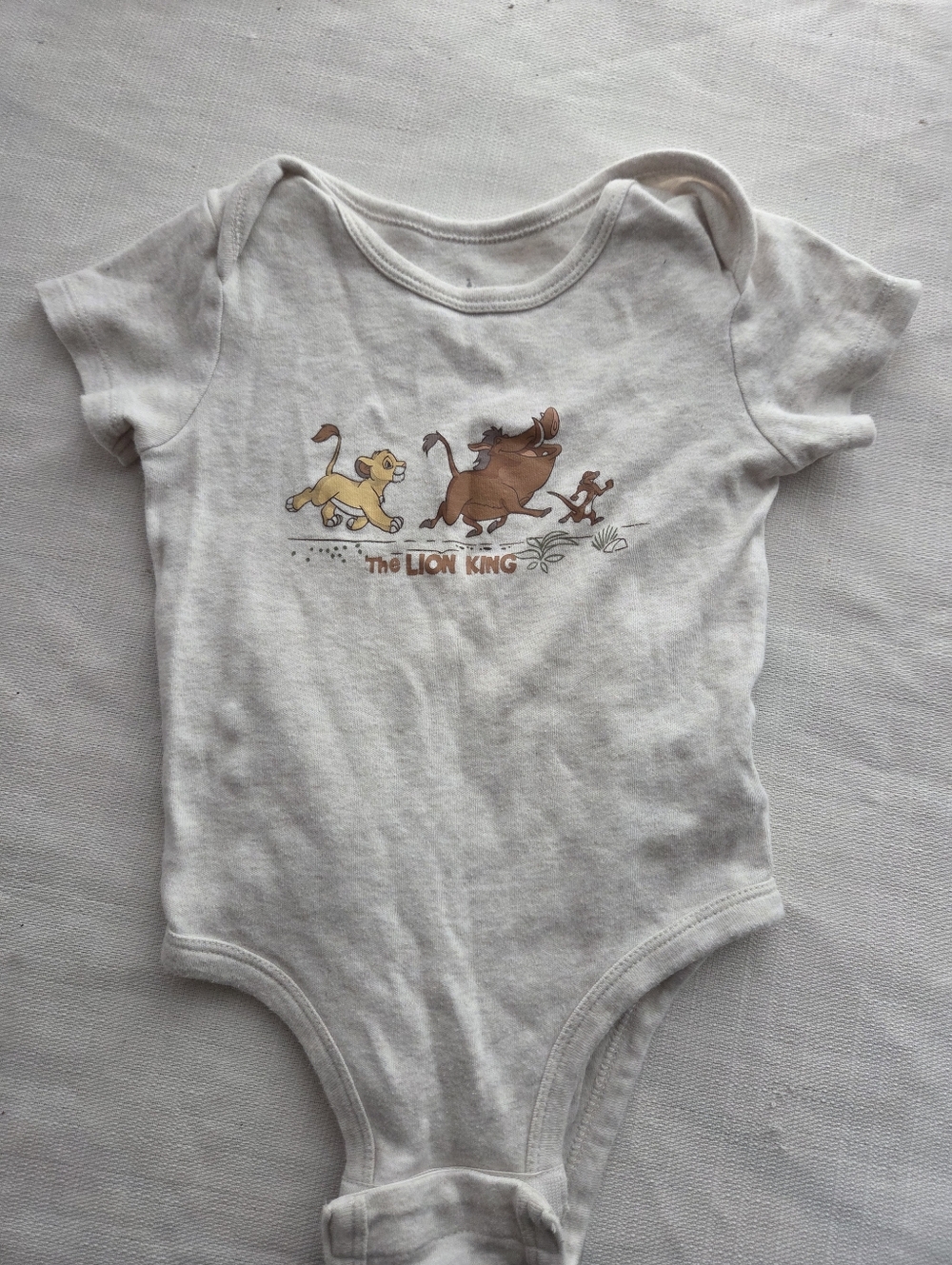Disney The Lion King Cream Kids One-Piece Bodysuit, Size 12M, Unisex